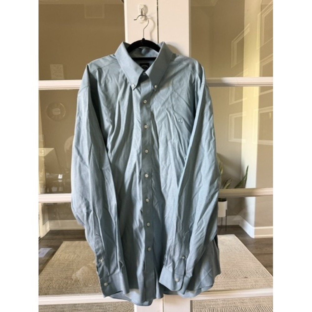 Brooks Brothers Mens 1XLT Light Blue Non-Iron Stretch Supima Cotton Oxford Shirt